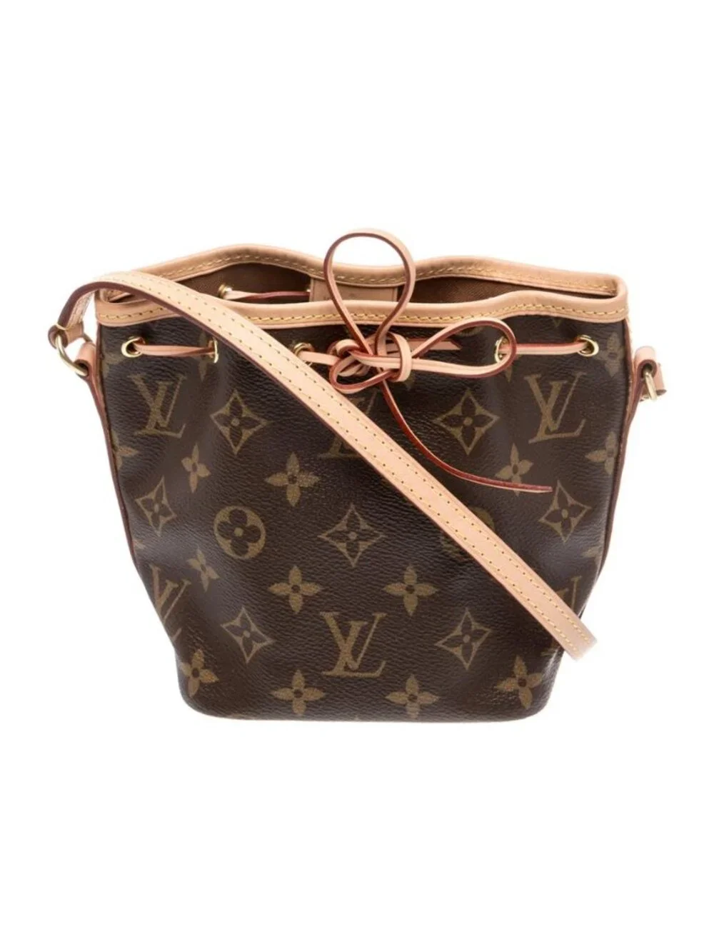 Louis Vuitton Monogram Noé Mini Bucket Crossbody Bag Brown Canvas, LUX